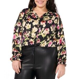 Vince Camuto Shirt Womens Plus Size 3X Button Up Down Top Blouse Floral Work